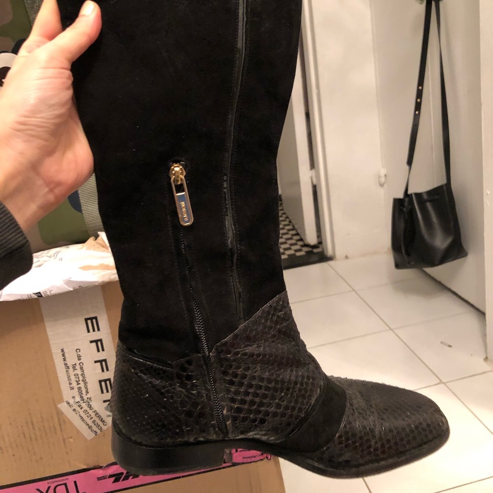 A.Testoni Python And Suede Boots - image 6